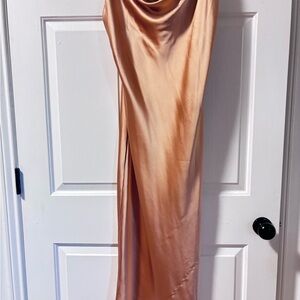 Princess Polly Peach Satin Maxi Dress